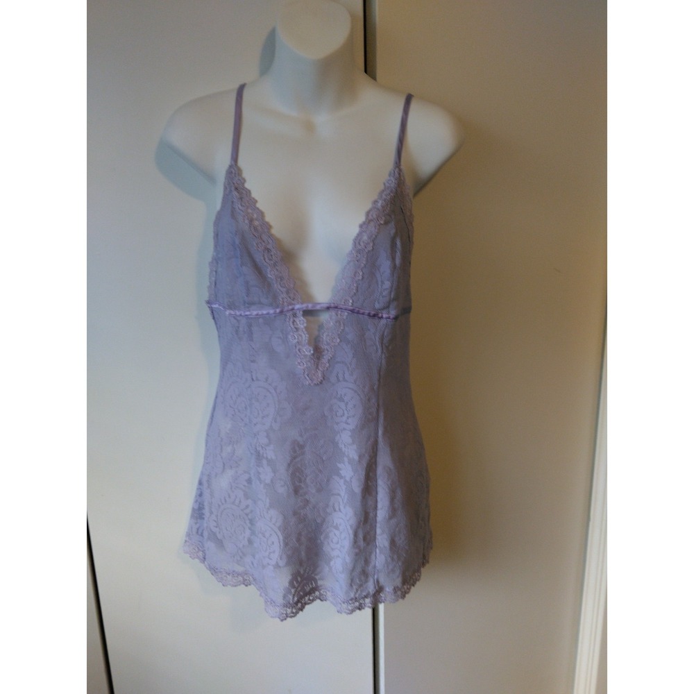 Victoria's Secret Y2K Floral Lace Babydoll Top Size M Feminine Coquette Stretch